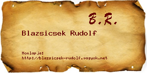 Blazsicsek Rudolf névjegykártya